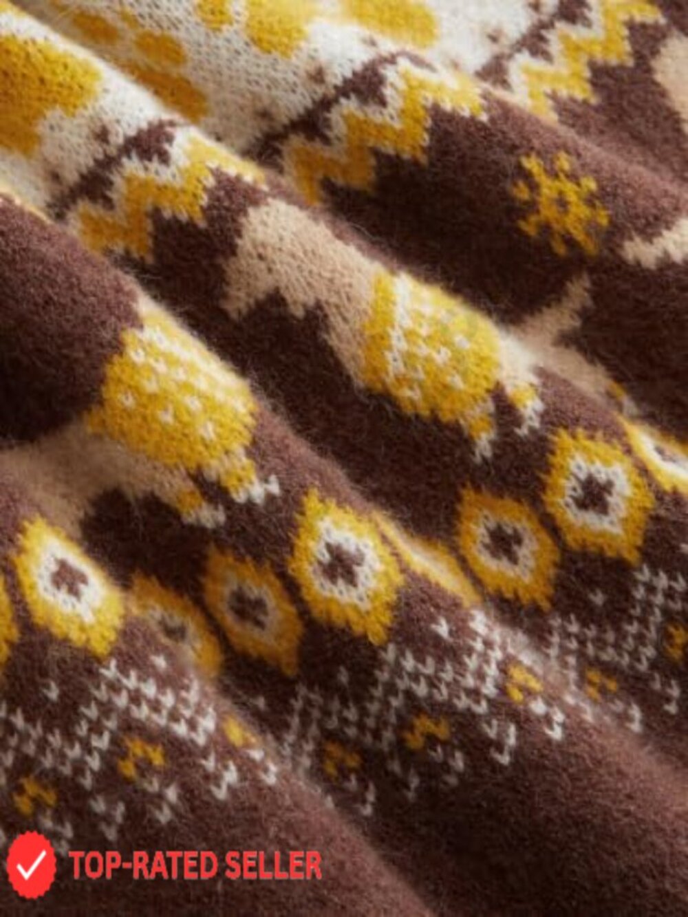 Fair Isle Bird Motif Sweater Vest Crew Neck Jacquard Knit Layer - Picture 3 of 3